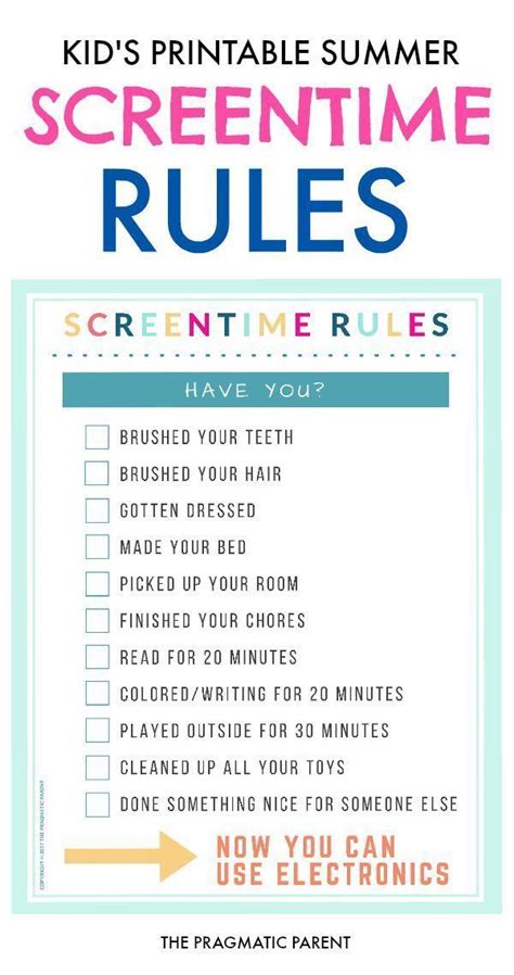 Screentime Rules For Kids On Summer Break Rules For Kids Screen Time
