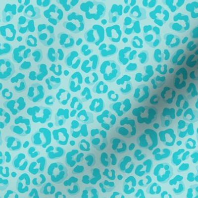Leopard Print Turquoise Fabric Spoonflower