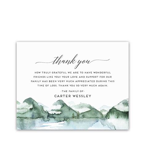 Printed Funeral Thank You Cards With Your Personalized Message