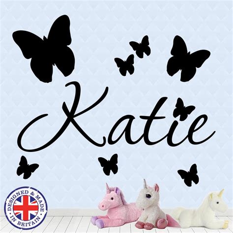 Personalised Name Butterfly Wall Art Custom Girls Bedroom Etsy