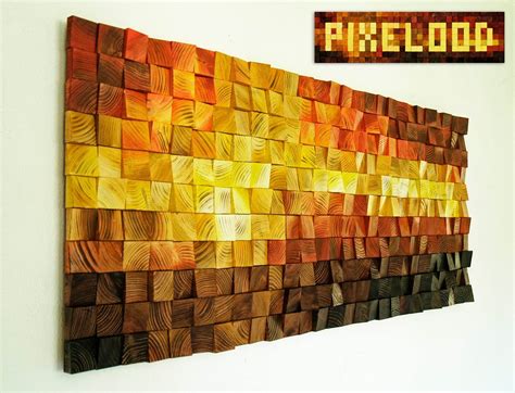 Pixelood — Wooden Pixel Wall Art Etsy — Tools And Toys
