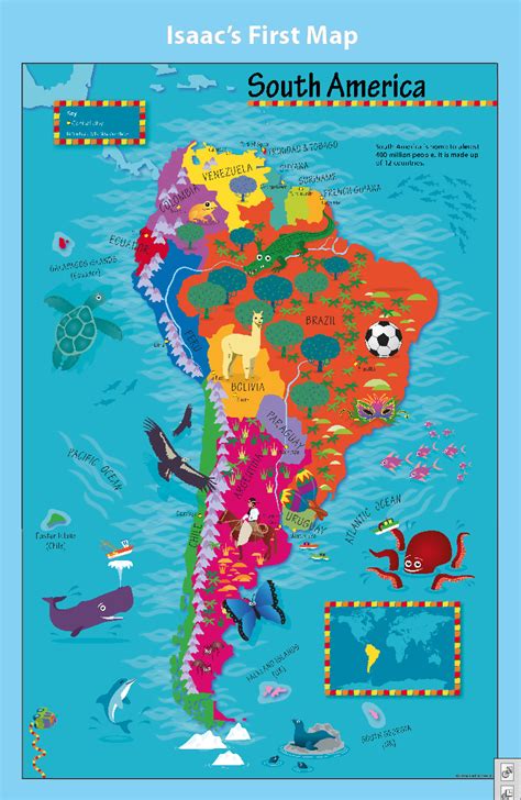 Personalised Childrens Picture South America Map £1999 Cosmographics Ltd