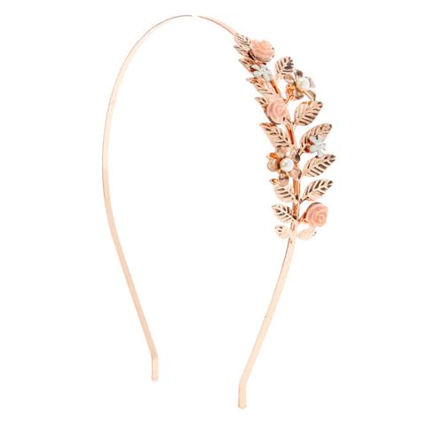 Rose Gold Flower Headband Claires Us