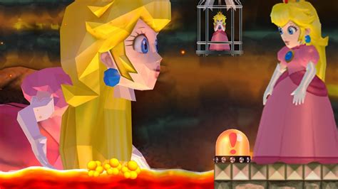 New Super Mario Bros Wii Big Peach Fights Against Evil Peach Youtube