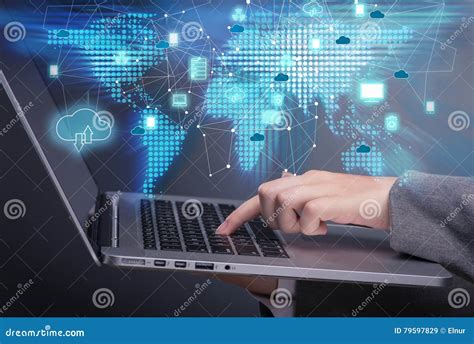 The Cloud Computing Concept In Technology Collage Stock Image Image