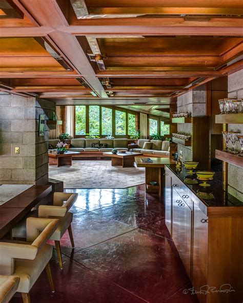 Dining Room Usonian Style Frank Lloyd Wright Homes House Interior