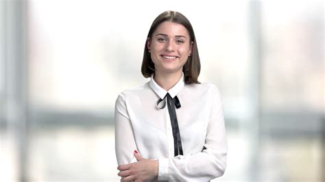 Young Smiling Woman Talking To Camera Pretty Stock Footage Sbv