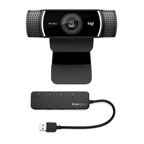 Logitech C922 Pro Stream 1080p Webcam With Knox 4 Port Usb 3 0 Hub