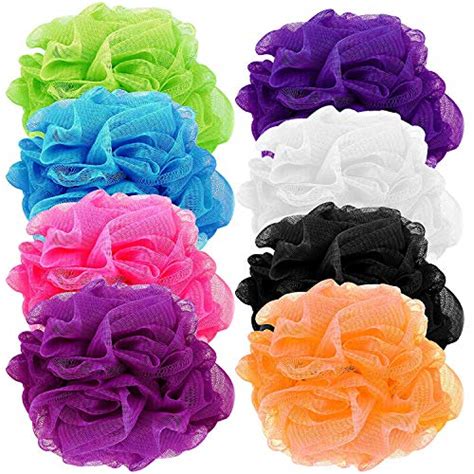 Multi Color Loofah Bath Shower Sponges I 4 Pack Body Scrubbers For Use In Shower I Bath