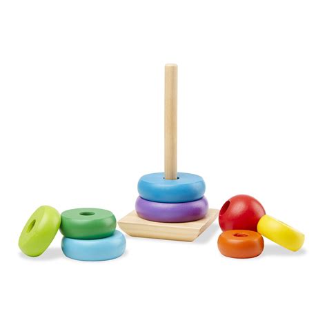 Melissa And Doug Wooden Rainbow Stacker Classic Toy