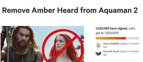 Petition To Remove Amber Heard From Aquaman 2 Reaches More Than A