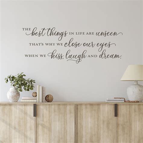 The Best Things In Life Are Unseen Wall Decal Entryway Wall Etsy