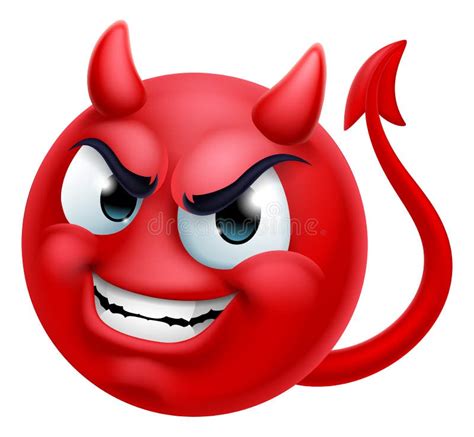 Devil Emoji Emoticon Man Face Cartoon Icon Mascot Stock Vector