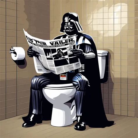Darth Vader On Toilet Reading A Newspaper Openart