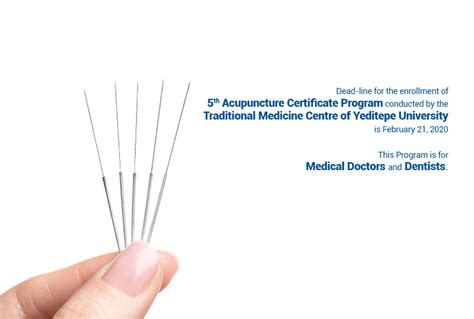 Acupuncture Application Certificate Program Yeditepe University