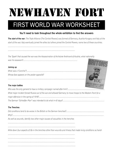 World War 1 Propaganda Worksheet