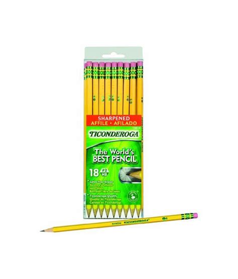 Dixon Ticonderoga 2 Wood Cased Pencils Pre Sharpened Box Of 18 Yellow 13818 Buy Online At