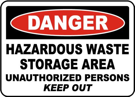 Hazardous Waste Storage Area Sign Save 10 Instantly