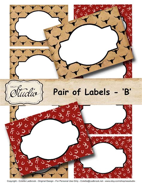 Free Printable Western Labels Facit Coloring Templates