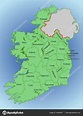 Mapa vetorial da Irlanda. República da Irlanda. Mapa da Irlanda com a ...