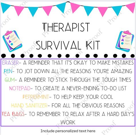 Therapist Survival Kit T Tags Social Work Appreciation Etsy