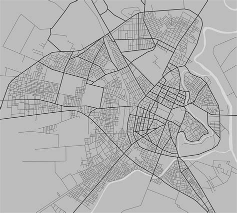 City Map With Streets Urban Planning Scheme Plan Street Map Road