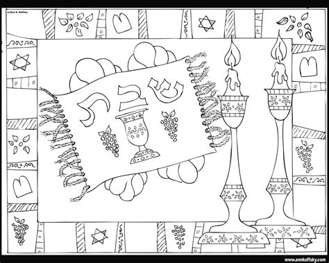 Shabbat Coloring Page Coloring Pages Shabbat Crafts Shabbat