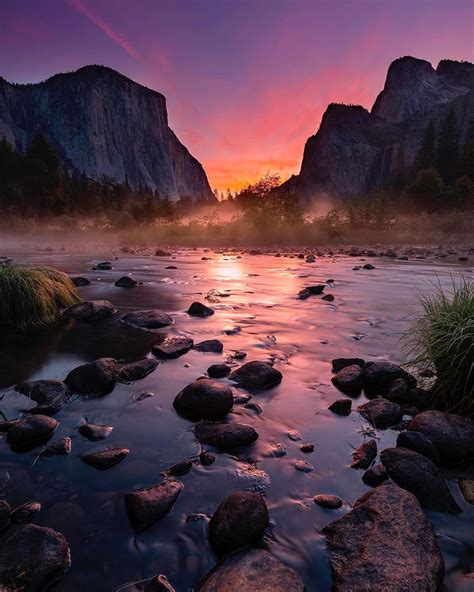 Пейзажи знаменитого Йосемитского национального парка в штате Калифорния