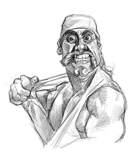 Hulk Hogan Coloring Pages Sketch Coloring Page