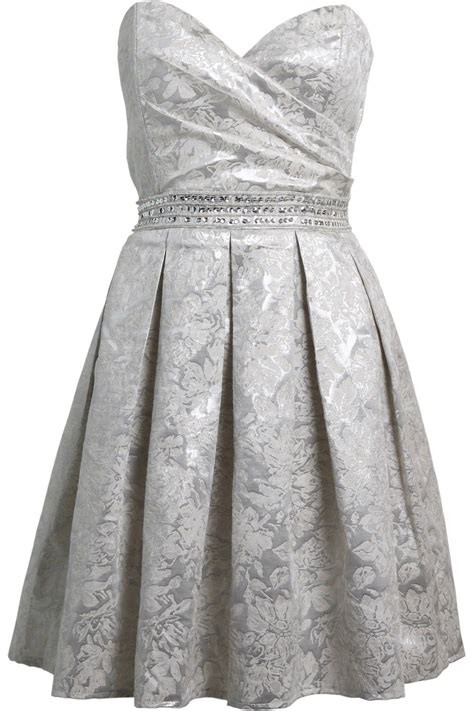 Silver Jacquard Prom Style Dress Little Mistress Mini Prom Dresses