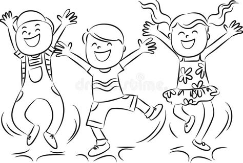 Happy Jumping Kids Stock Illustration Illustration Of Drawing 51022578