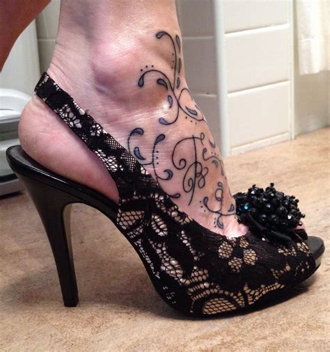 My Foot Tattoo Sandals Heels Heels Fashion