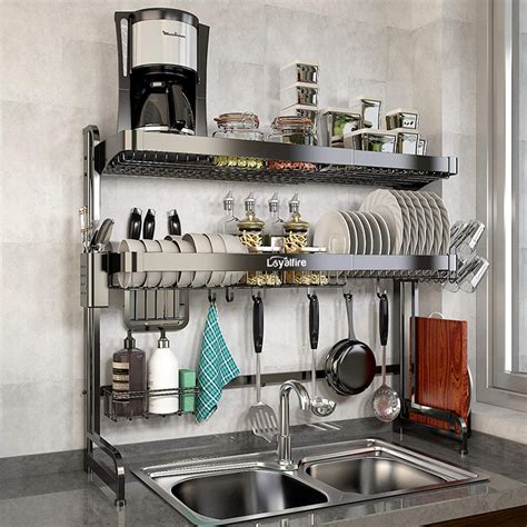 Maybe you would like to learn more about one of these? Loyalfire Over Sink Dish Drying Rack, 2 Tier Stainless ...