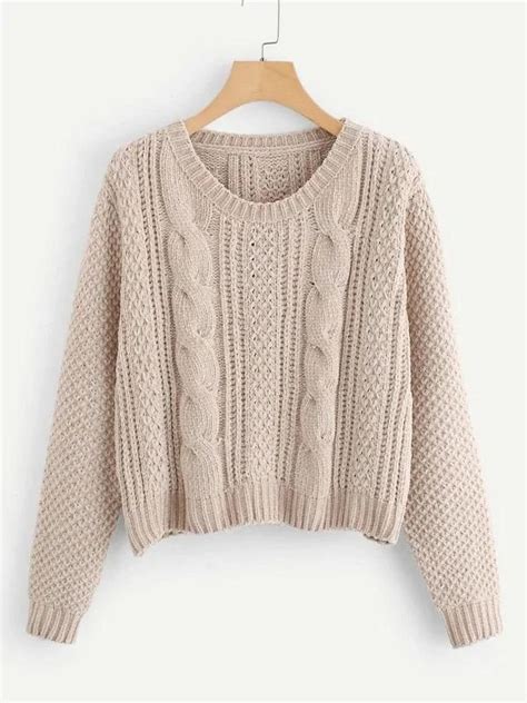 Cable Knit Chenille Sweater In 2020 Chenille Sweater Sweaters Solid