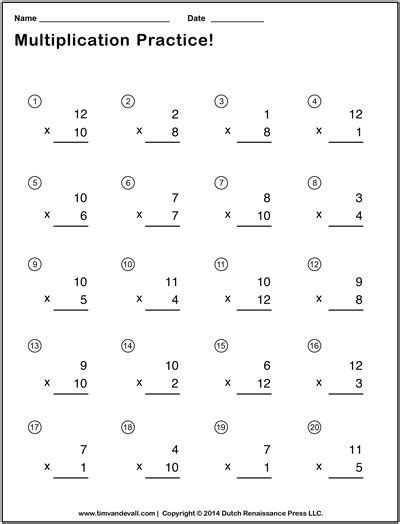 It is extremely important to have a good foundation of math skills. Simple Multiplication Worksheets - Printable PDF ...