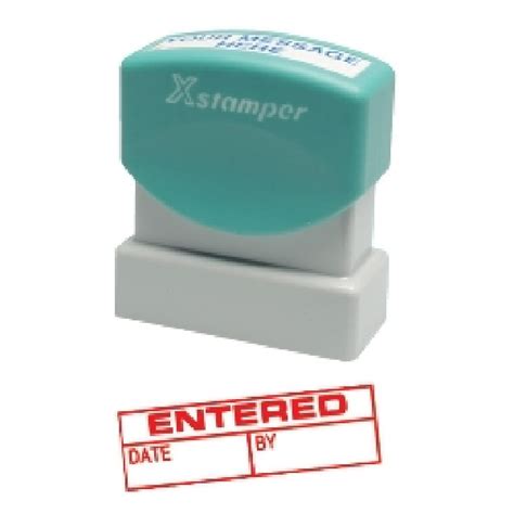 X Stamper Date Entered Self Inking Stamp With Red Ink Shop Online