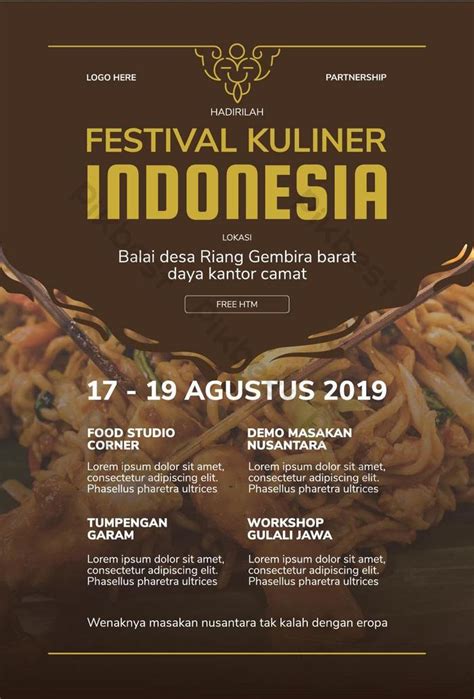 Poster Makanan Nusantara Festival Makanan Indonesia Poster Ai Free