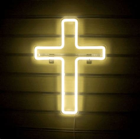 beautiful warm white cross neon sign wall light neon signs neon sign bedroom jesus on the cross