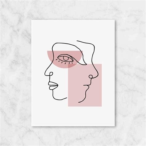 Face Line Art Print Minimalist Wall Decor