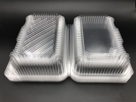 Clear Food Containers With Lids Hinged Take Out Clam Shells To Go