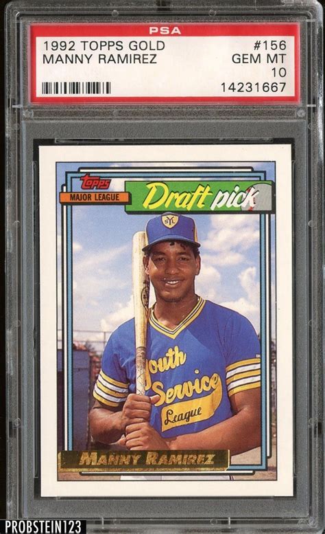 Looking to buy carl yastrzemski baseball cards? 1992 Topps Gold #156 Manny Ramirez RC Rookie PSA 10 GEM ...