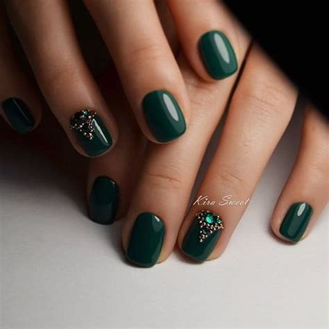 Top 50 Nail Art Ideas That You Will Try Dark Green Nails Green