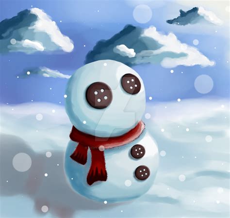 Chibi Snowman In Winter Scene By Digitalchain On Deviantart