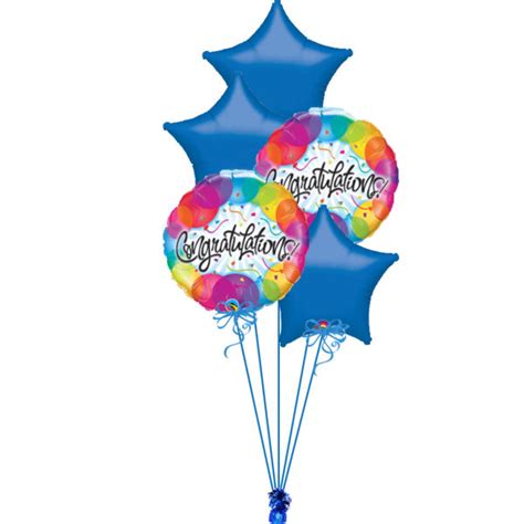 Congratulations Balloon Blue Bunch Magic Balloons