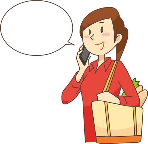 Woman Is Talking On Her Mobile Phone Clipart Free Download Transparent