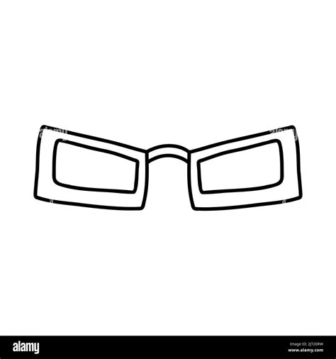 hand drawn doodle glasses vector sketch illustration of black outline eyeglasses linear icon