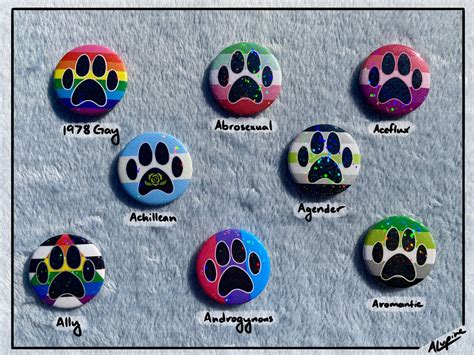 15 Holographic Lgbt Furry Pride Pin Back Button Etsy