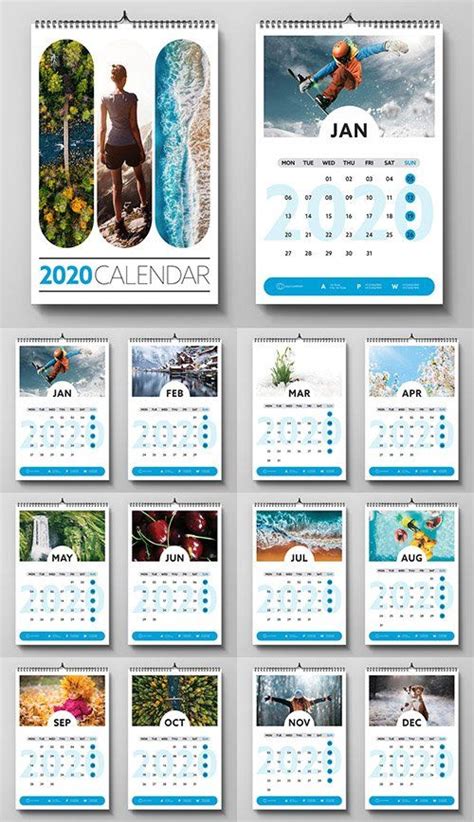 2020 Wall Calendar Layout Other Templates Free Psd Templates