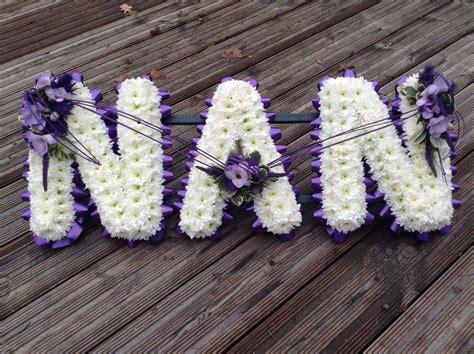 Funeral Flowers Nan Funeral Flower Letter Tribute Purple And Lilac