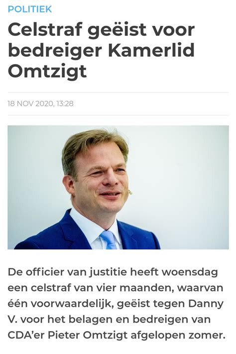 It can be interpreted as a sign of dissatisfaction with the chosen party leader, because pieter omtzigt gets twice as many votes in overijssel as the party leader hoekstra. Celstraf Geëist Voor Bedreiger Kamerlid Omtzigt | SoSo Kitchen